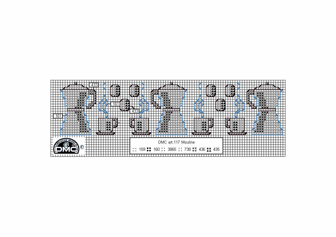 Schema punto croce Bordino moka