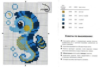 Schema punto croce Cavalluccio marino