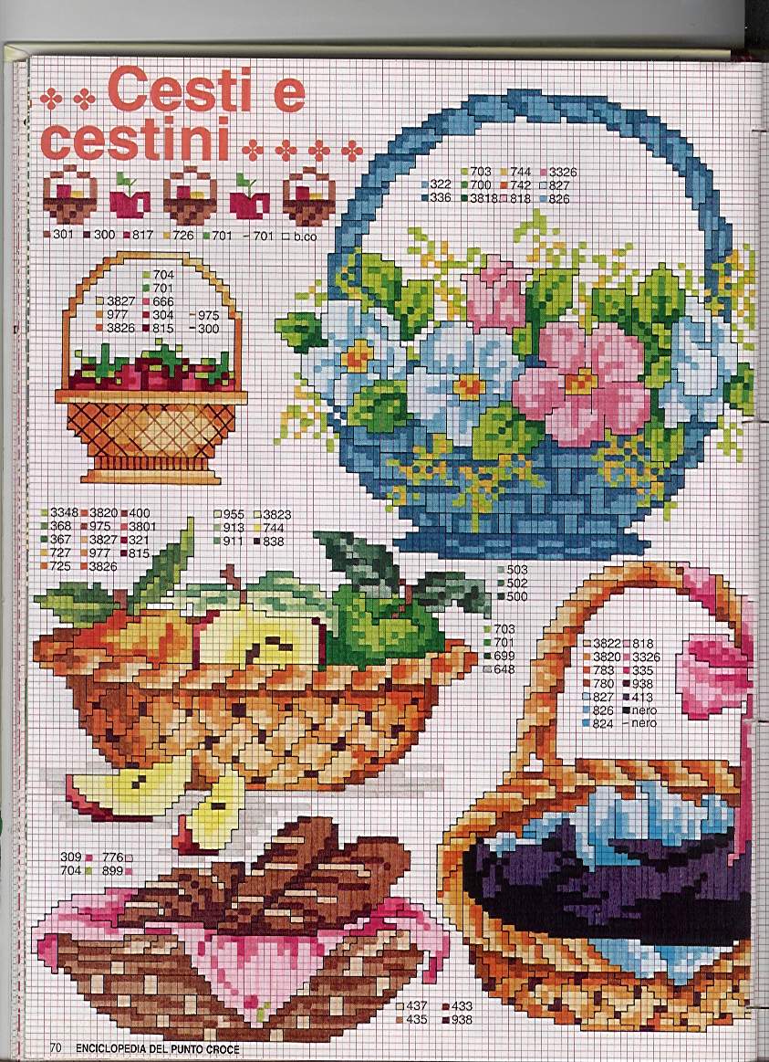 Schema punto croce Cestini 1