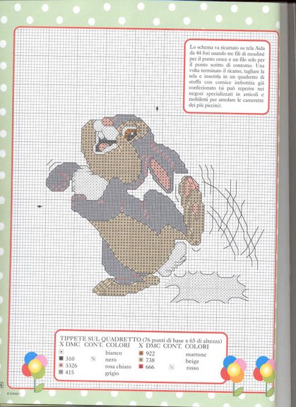 Schema punto croce Coniglietto sprint