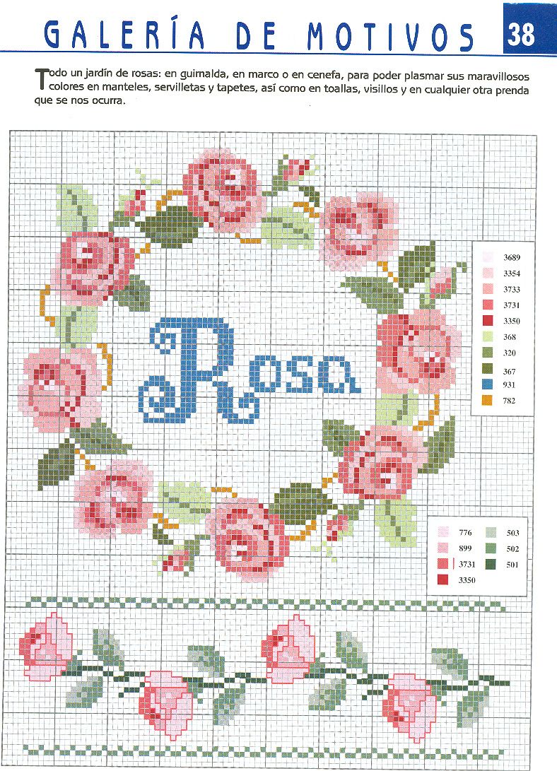 Schema punto croce Corona rosa