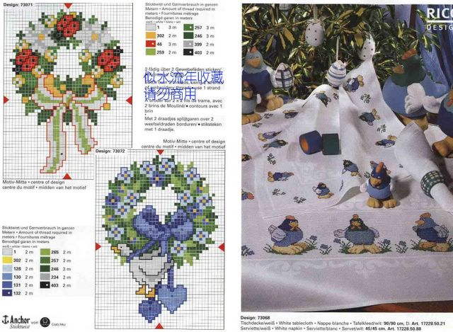 Schema punto croce Corone fiocco