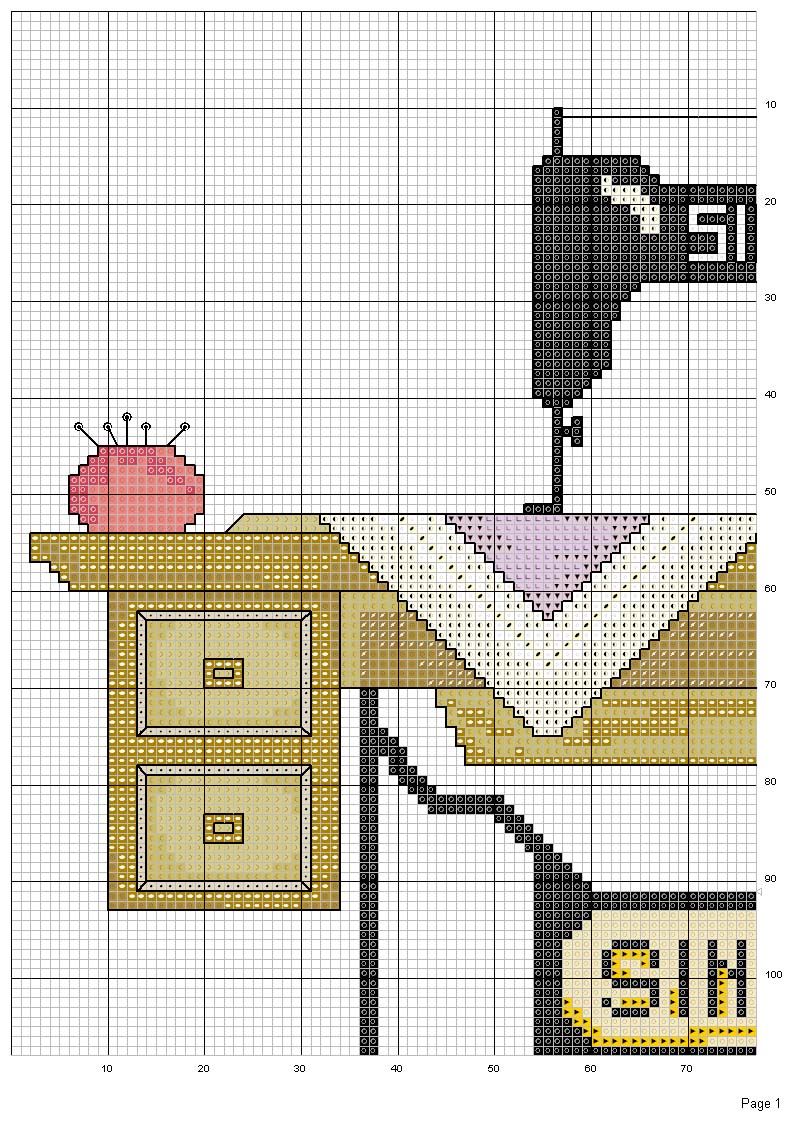 Schema punto croce Cucito 1