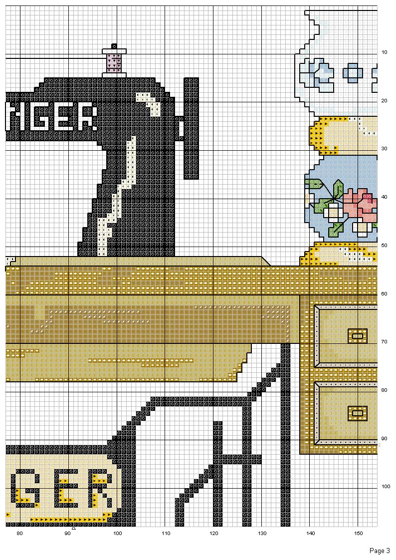 Schema punto croce Cucito 3