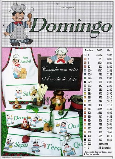 Schema punto croce Cuoco 2