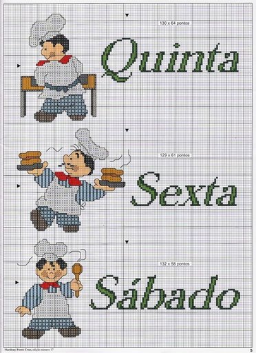 Schema punto croce Cuoco 4