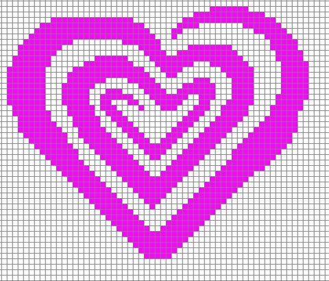 Schema punto croce Cuore a spirale