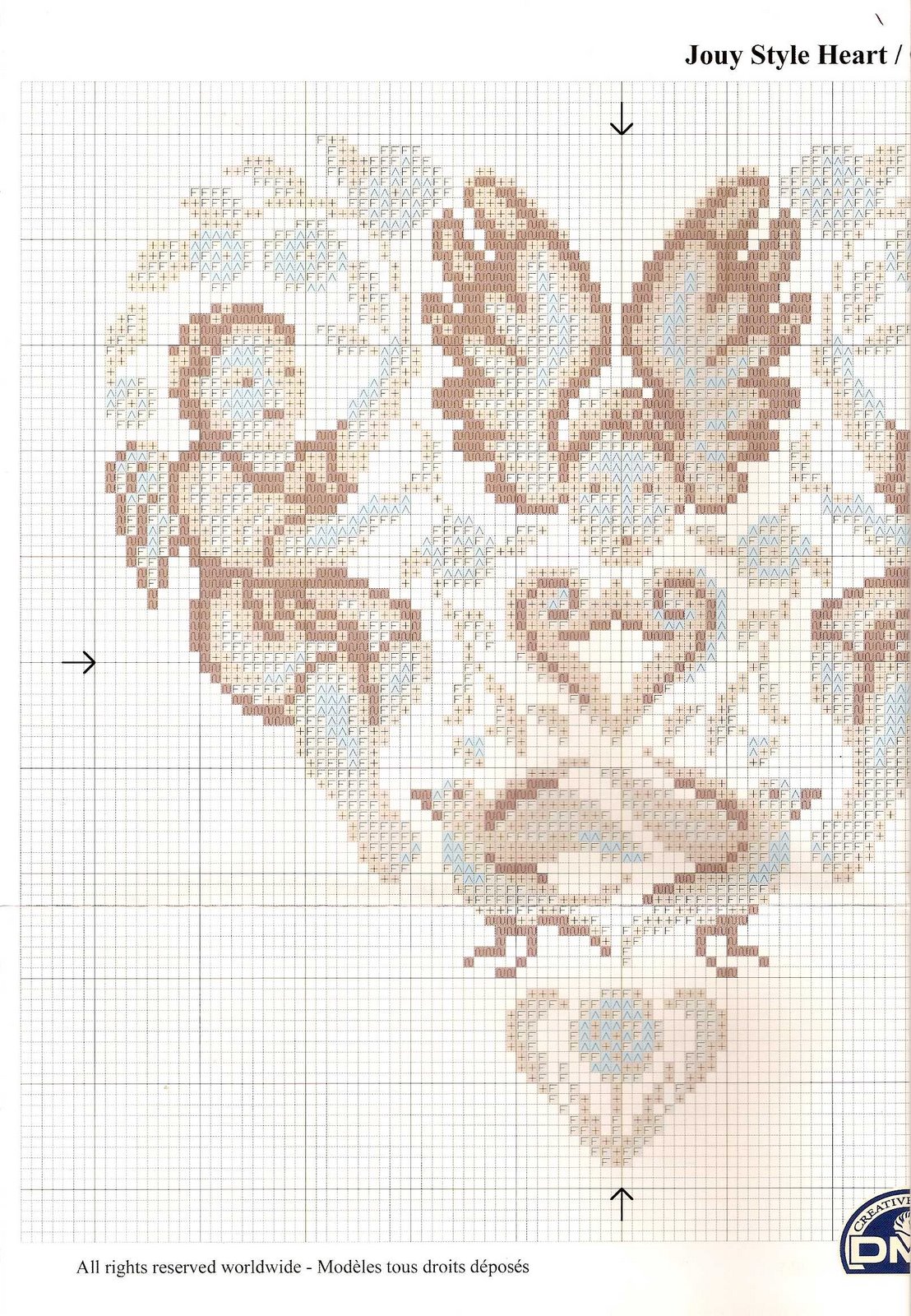 Schema punto croce Cuore di angeli 1