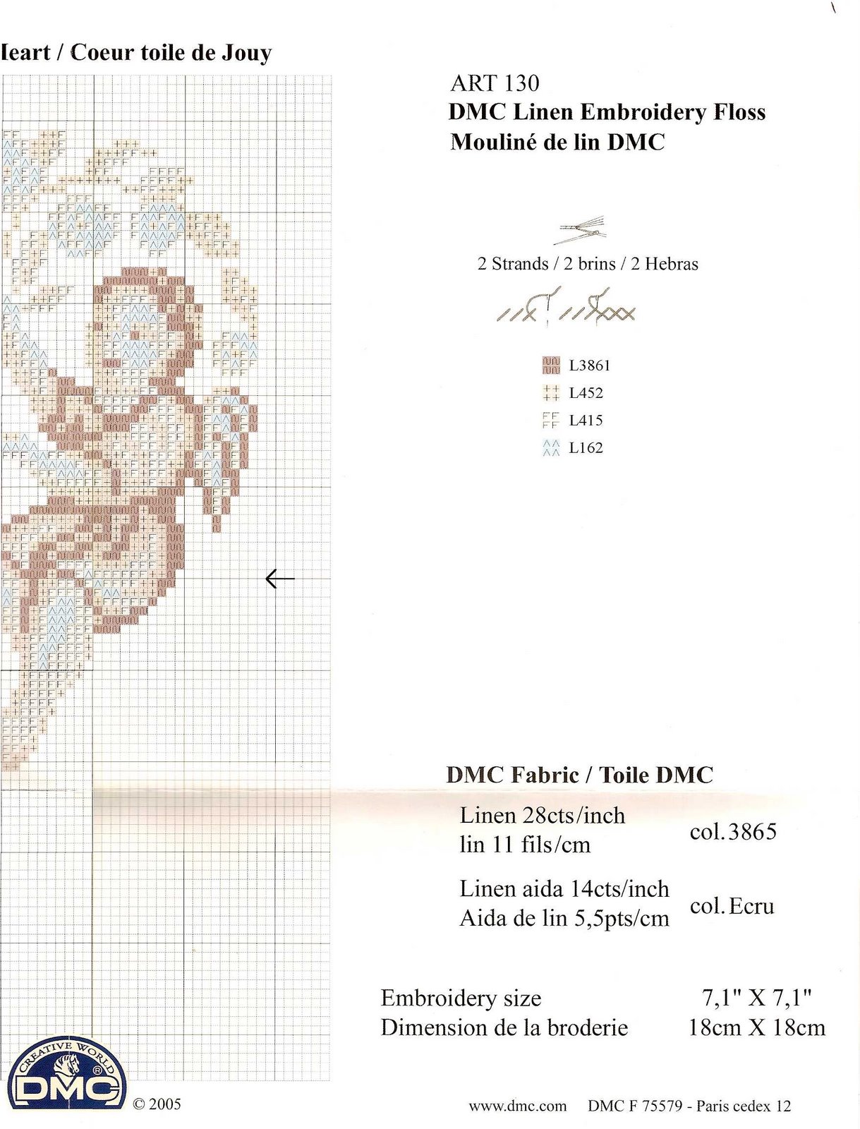 Schema punto croce Cuore di angeli 2