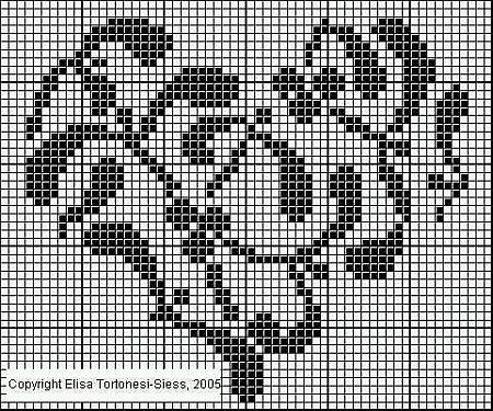 Schema punto croce Cuori elisa 2