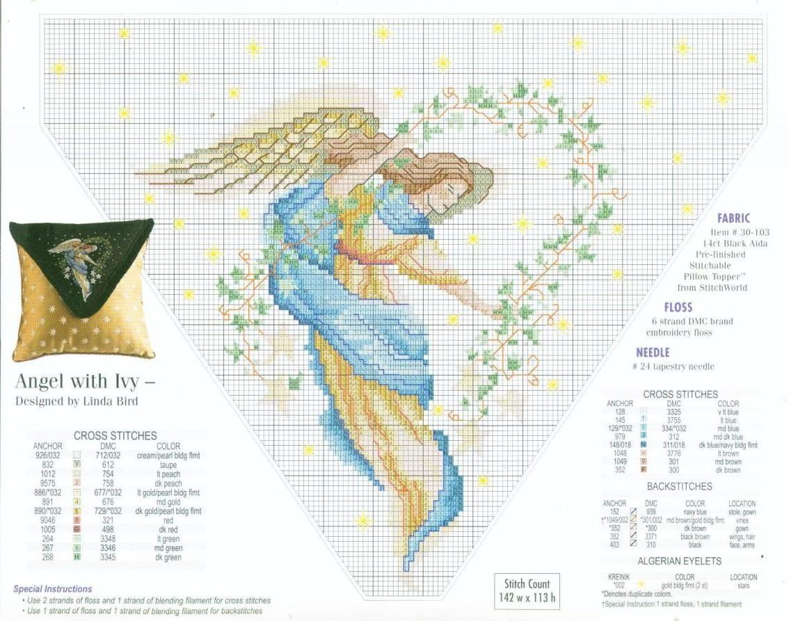 Schema punto croce Cuscini angeli 1