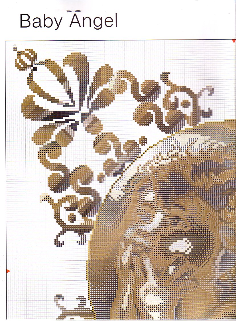 Schema punto croce Cuscini angelo 1