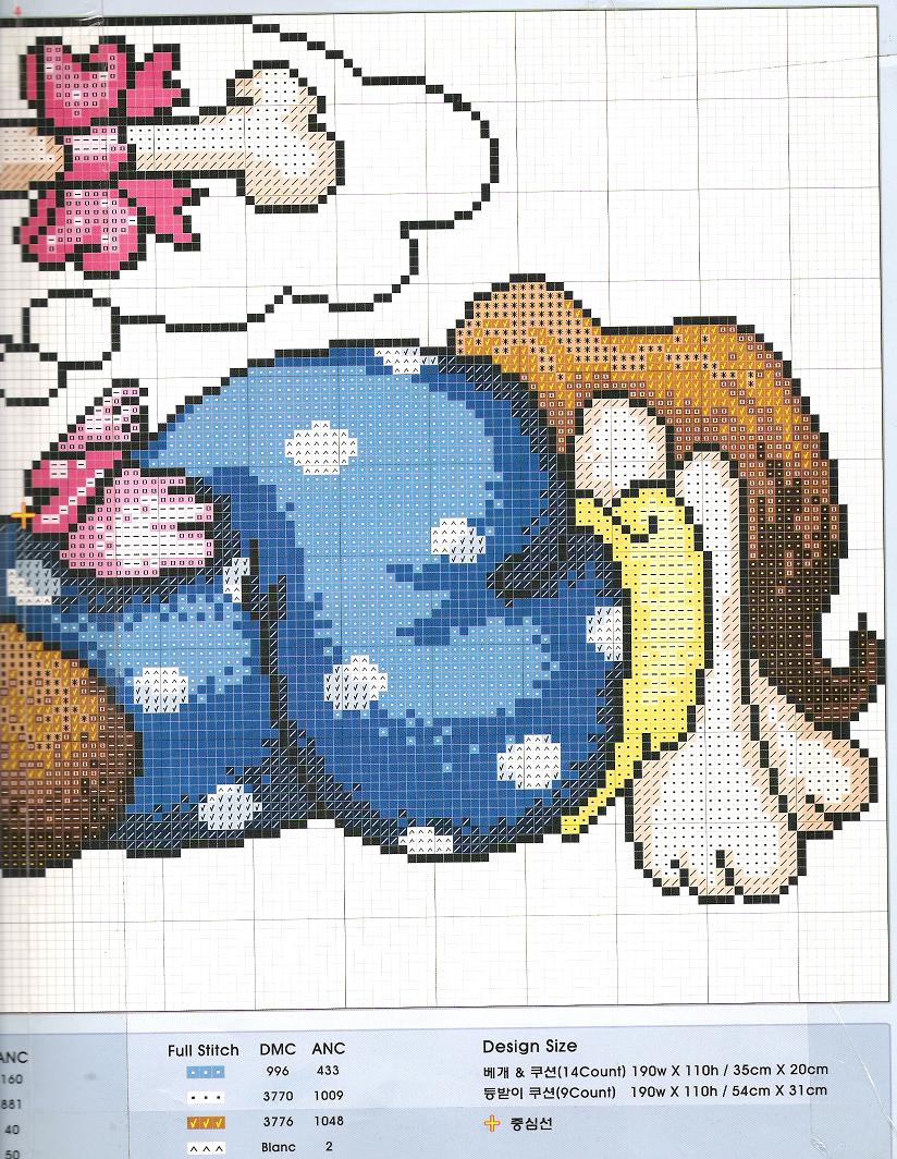 Schema punto croce Cuscini cuccioli 1