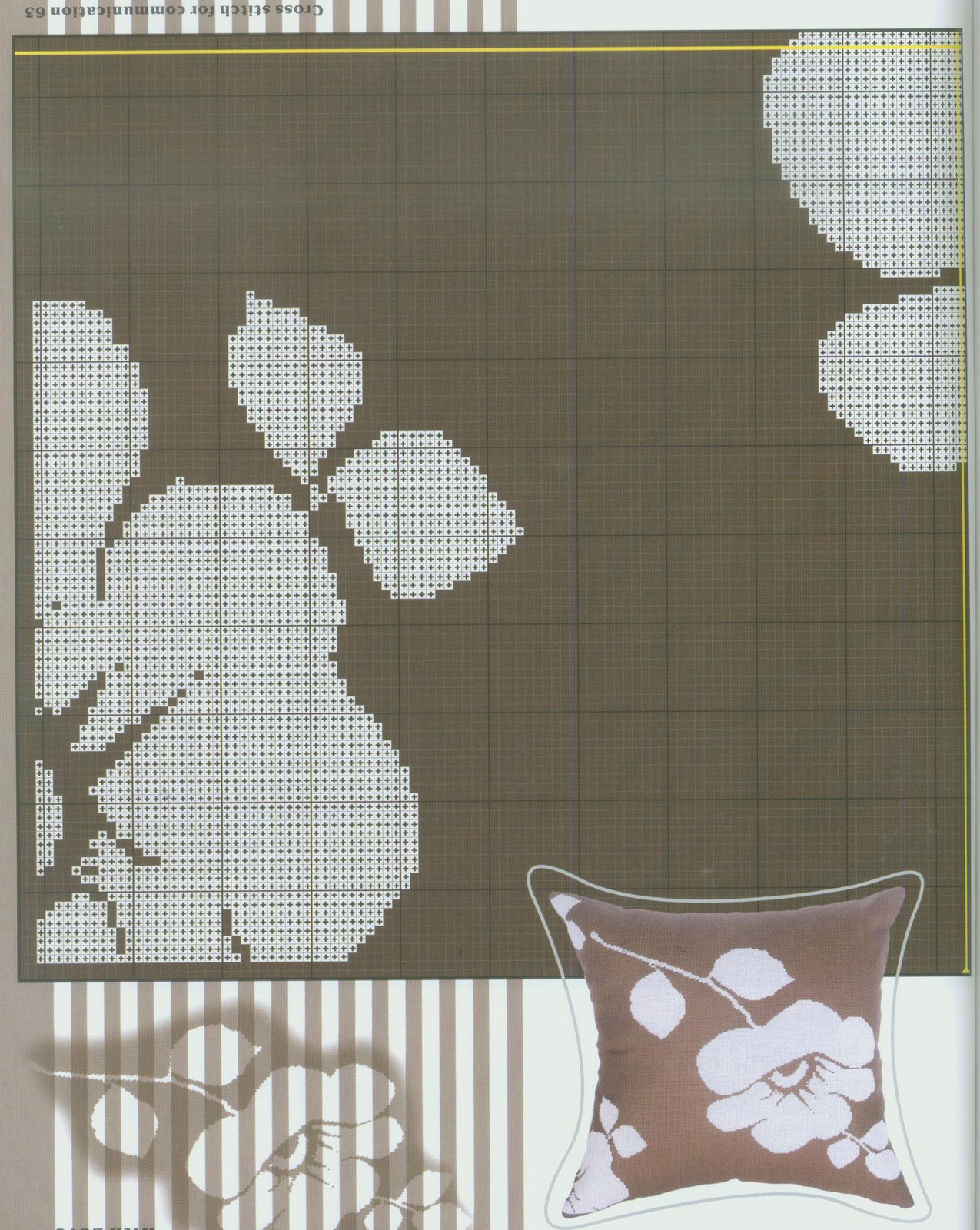 Schema punto croce Cuscini fiore 4