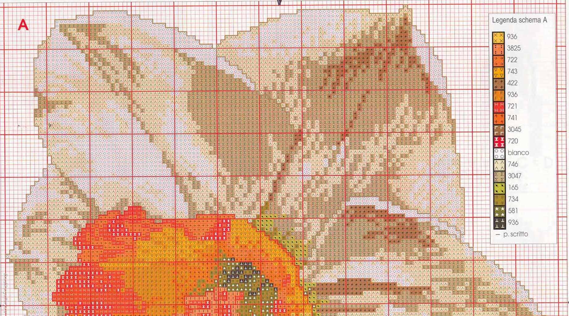 Schema punto croce Cuscino bianco 1