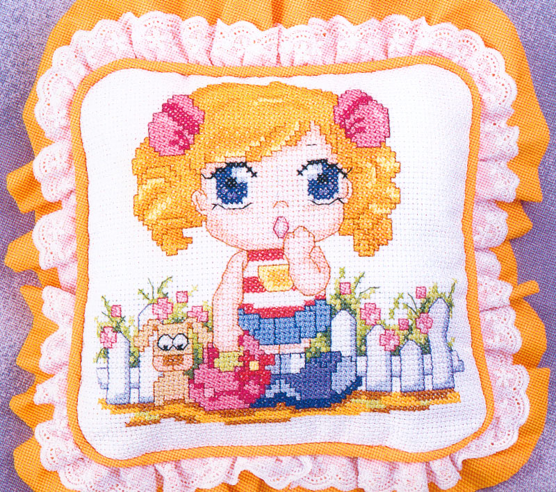 Schema punto croce Cuscino bimba