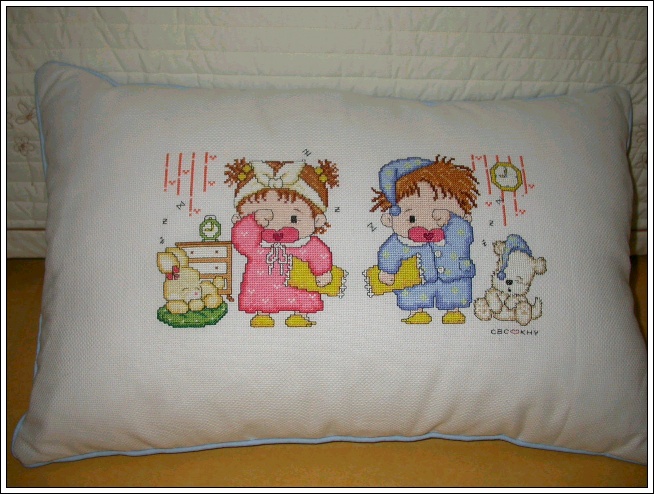 Schema punto croce Cuscino bimbi con sonno