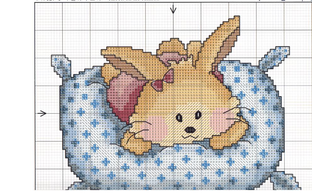 Schema punto croce Cuscino coniglietto 1