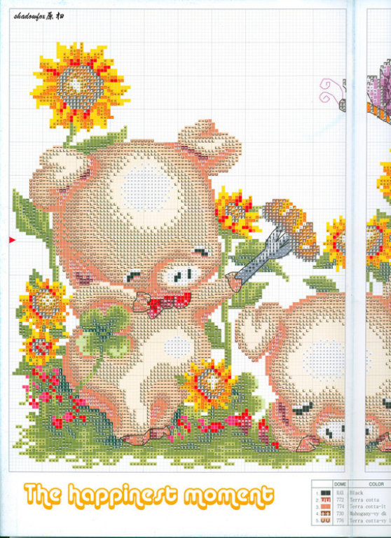 Schema punto croce Cuscino family pig 2