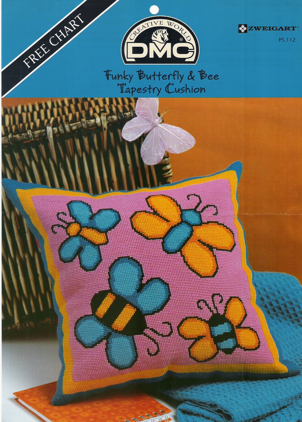 Schema punto croce Cuscino farfalle