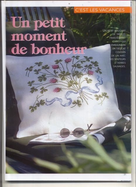 Schema punto croce Cuscino floreale r