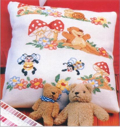 Schema punto croce Cuscino funghi
