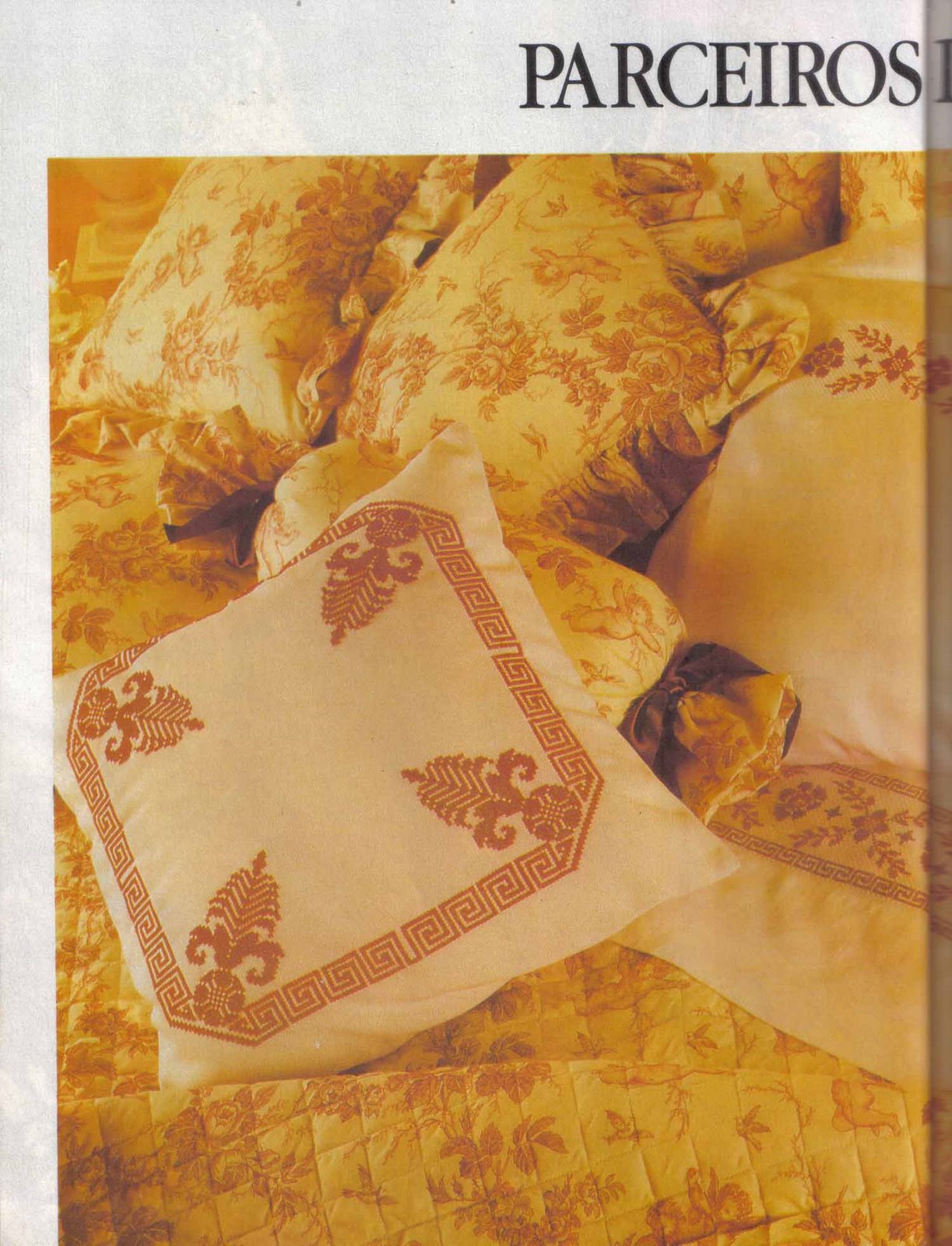 Schema punto croce Cuscino greca arancio