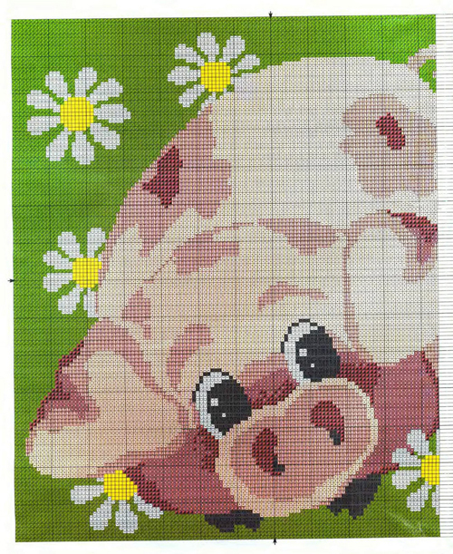 Schema punto croce Cuscino maialino 2