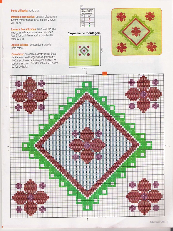 Schema punto croce Cuscino mini 17