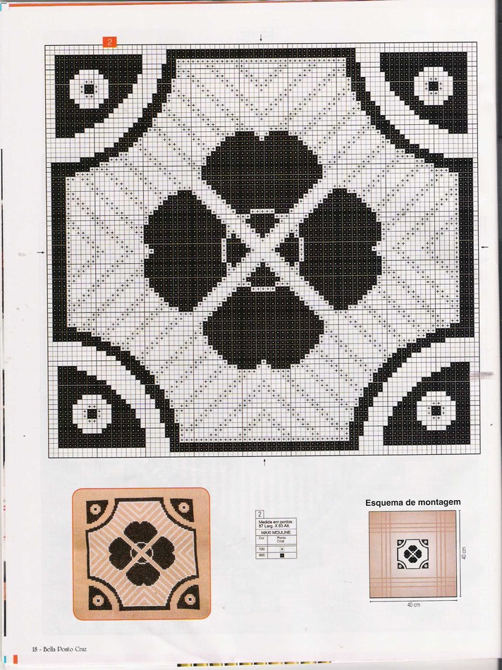 Schema punto croce Cuscino mini 18