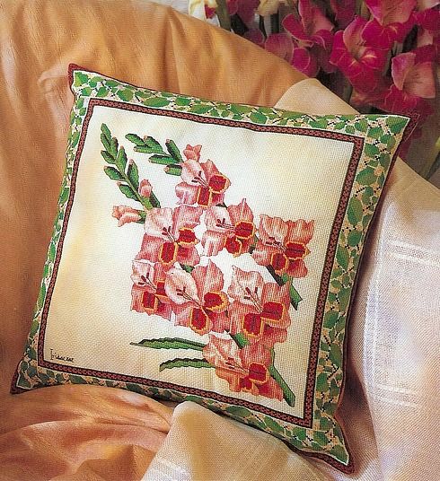 Schema punto croce Cuscino motivo floreale