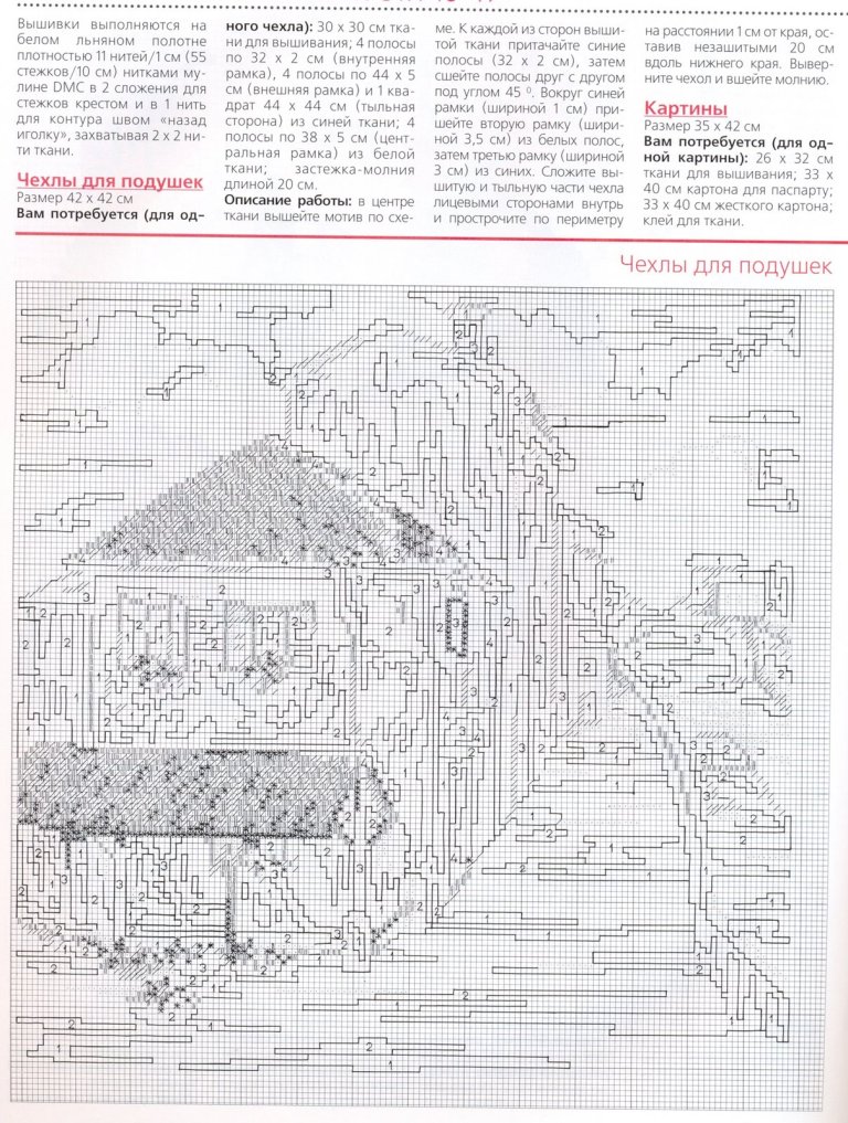 Schema punto croce Cuscino paesaggio a1