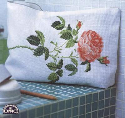 Schema punto croce Cuscino rose dmc