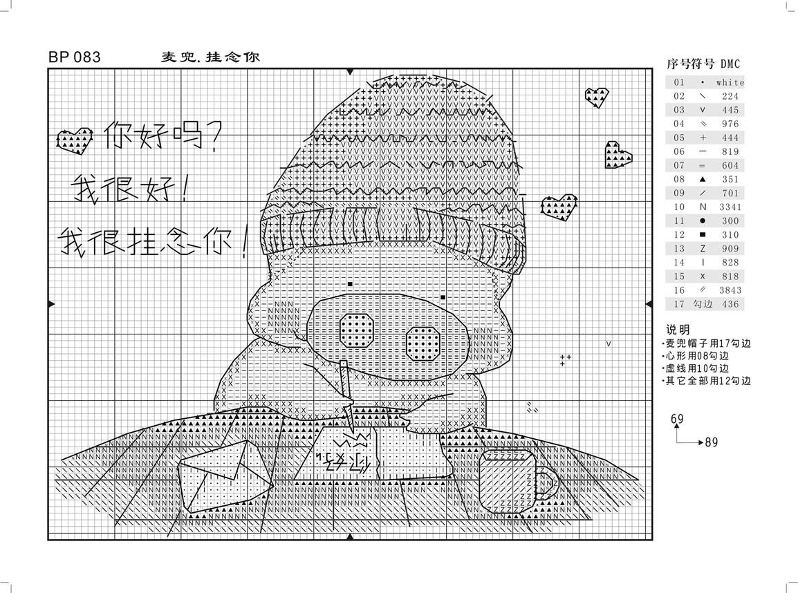 Schema punto croce Cuscino scrittore 1