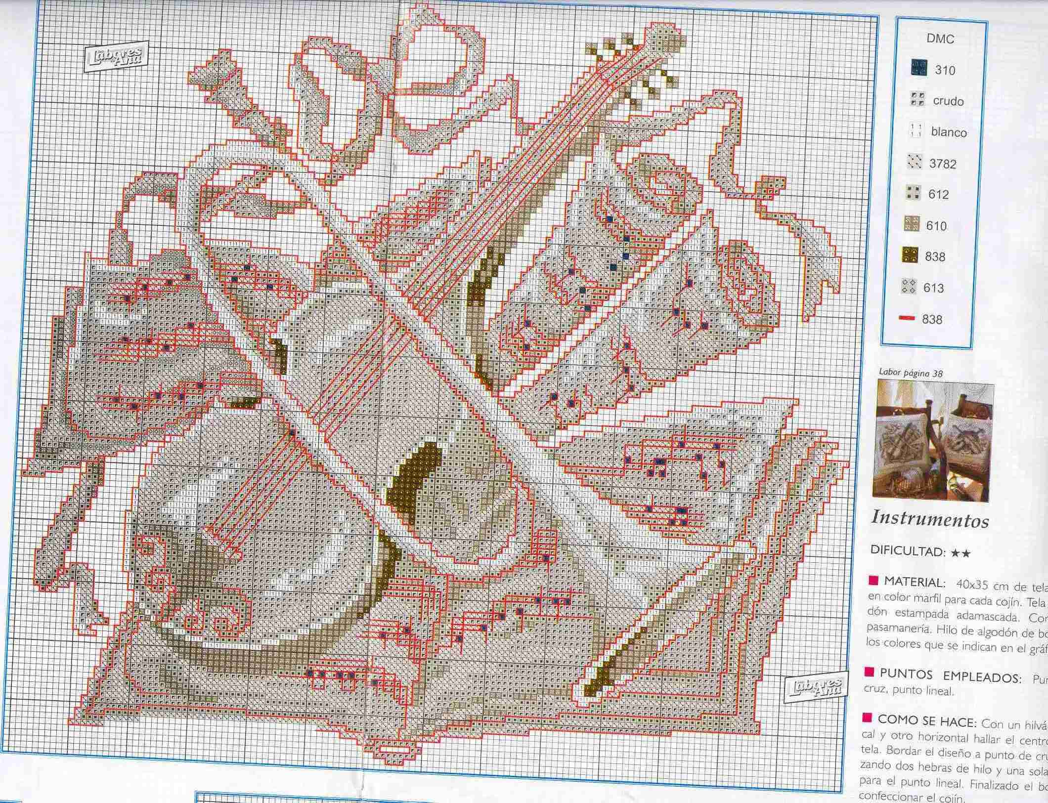 Schema punto croce Cuscino sinfonia 3