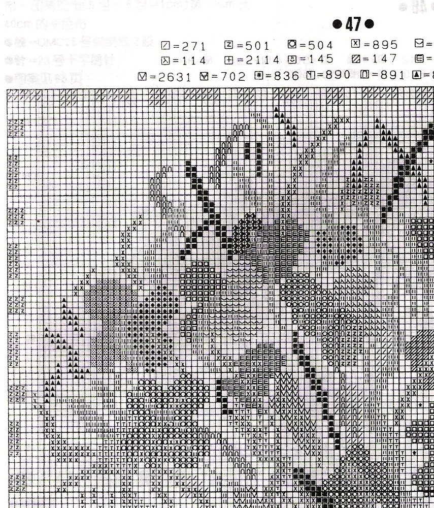 Schema punto croce Cuscino stilizzato 1