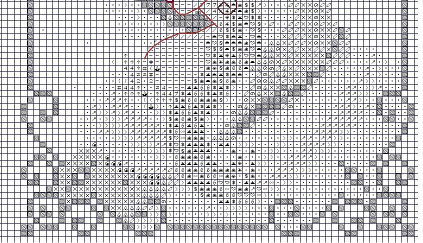 Schema punto croce Dama blu 1