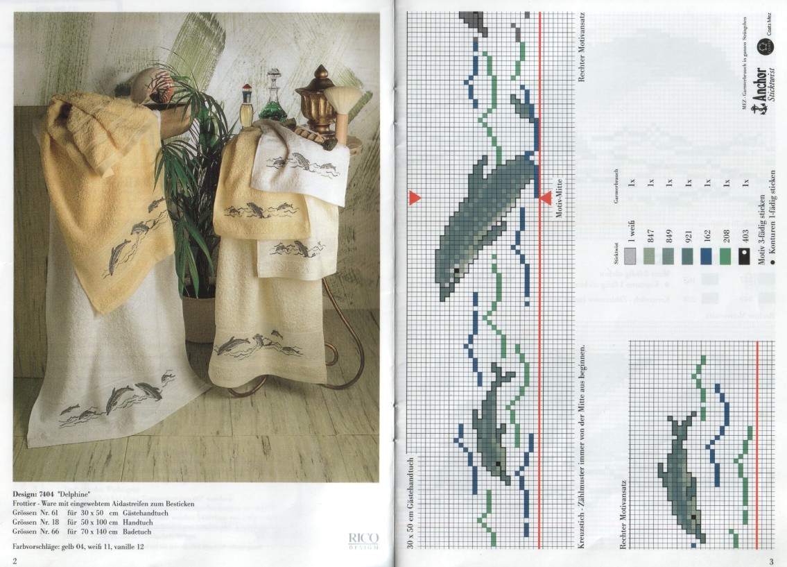 Schema punto croce Delfini