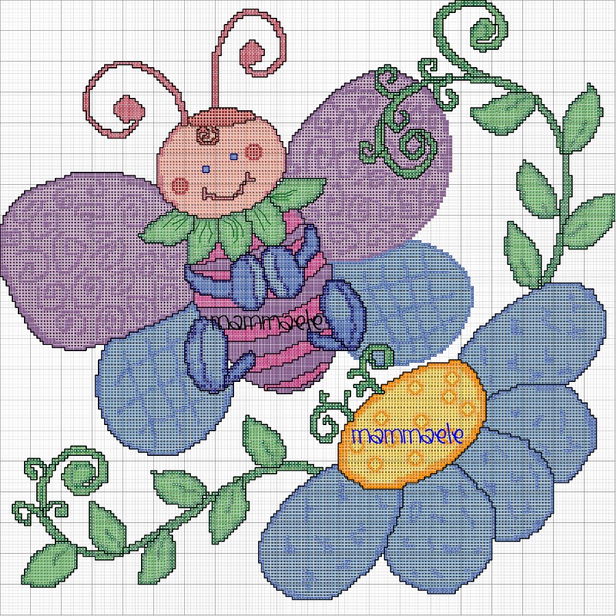 Schema punto croce Farfalla mammaele