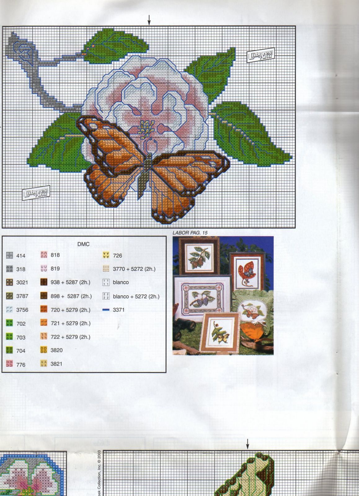 Schema punto croce Farfalla su fiore 4