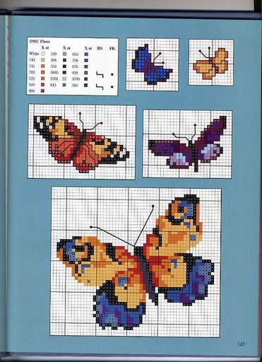 Schema punto croce Farfalle varie 2