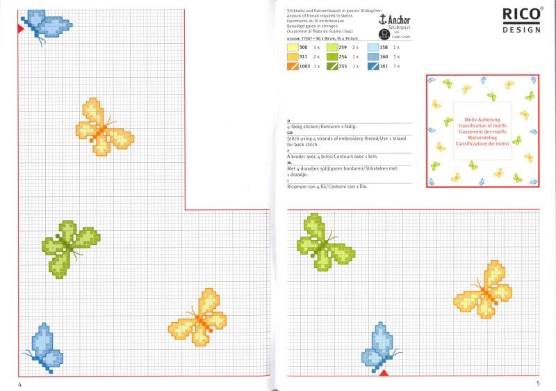 Schema punto croce Farfalline