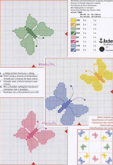 Schema punto croce Farfalline 2