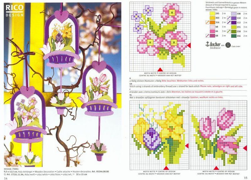 Schema punto croce Fiorellini 4