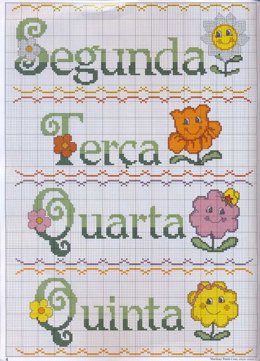 Schema punto croce Fiori con occhi