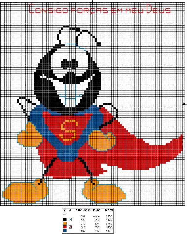 Schema punto croce Formica superman