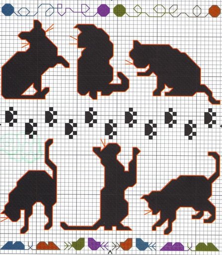 Schema punto croce Gatti sagome