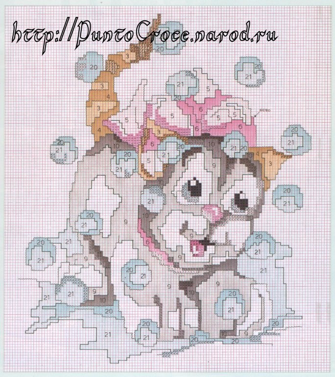 Schema punto croce Gattini 4