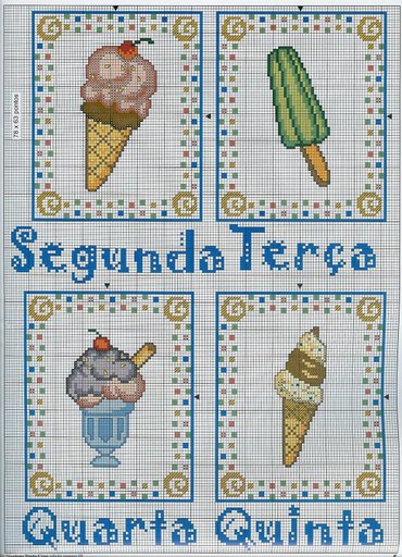 Schema punto croce Gelati 1