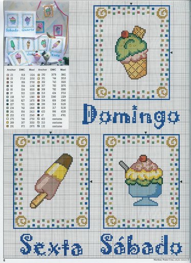 Schema punto croce Gelati 2